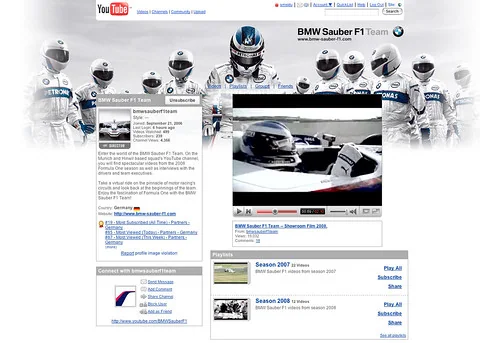 Screenshot BMW YouTube Channel