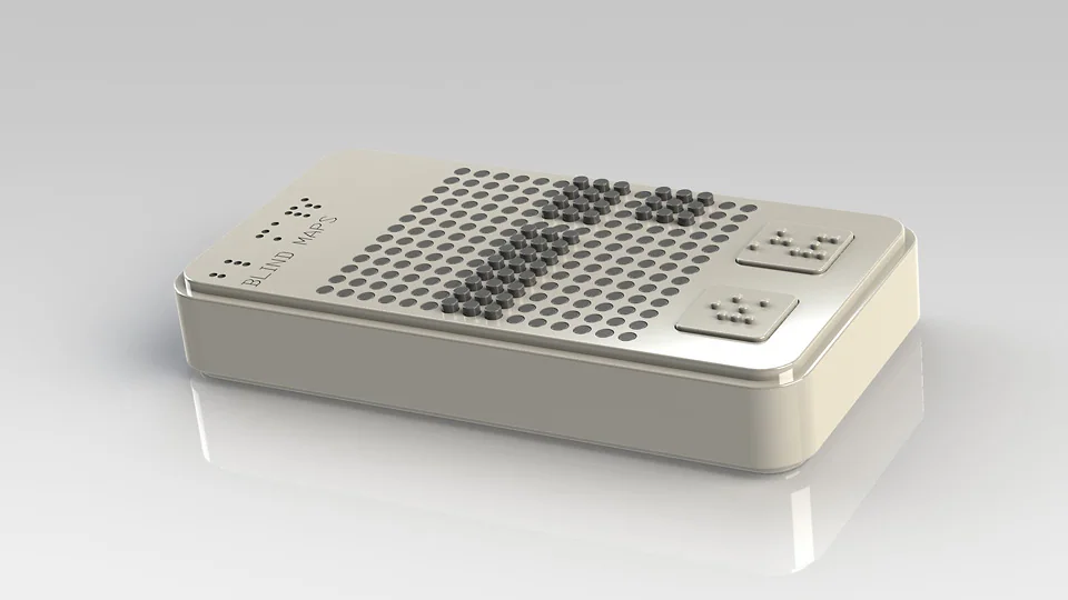 The original handheld BlindMaps concept with a surface of tactile pins