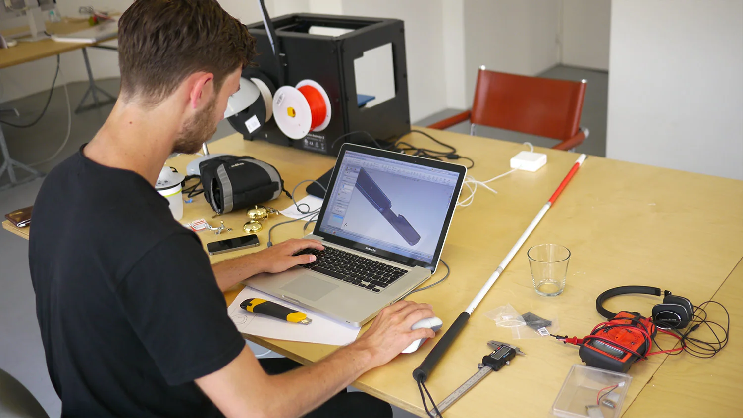 Ruben van der Vleuten developing the grip’s industrial design